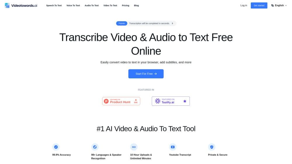 VideoToWords AI