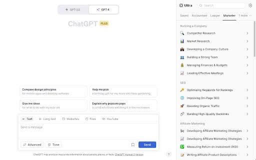 Ultra for ChatGPT - Google Extension