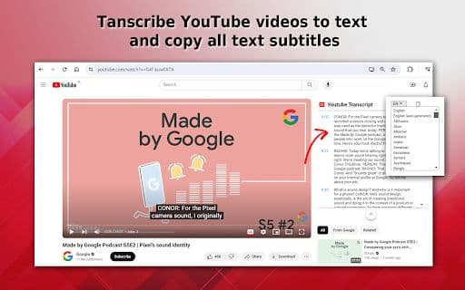 YouTube Transcription - 谷歌插件