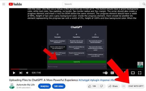 YouTubeGPT Plugin - Chrome Extension